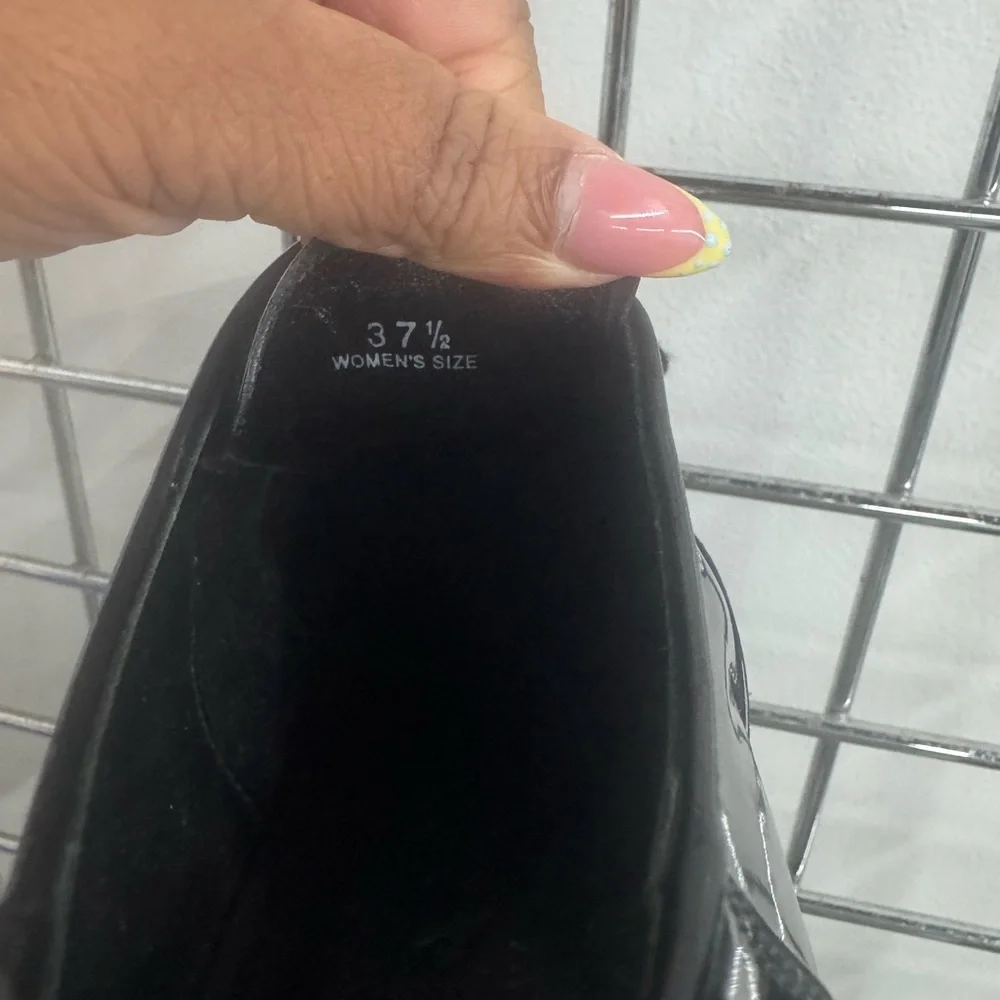 Hogan Black Patent Leather Lace-Up Trainers Womens Size 37.5 US 7.5 Italy